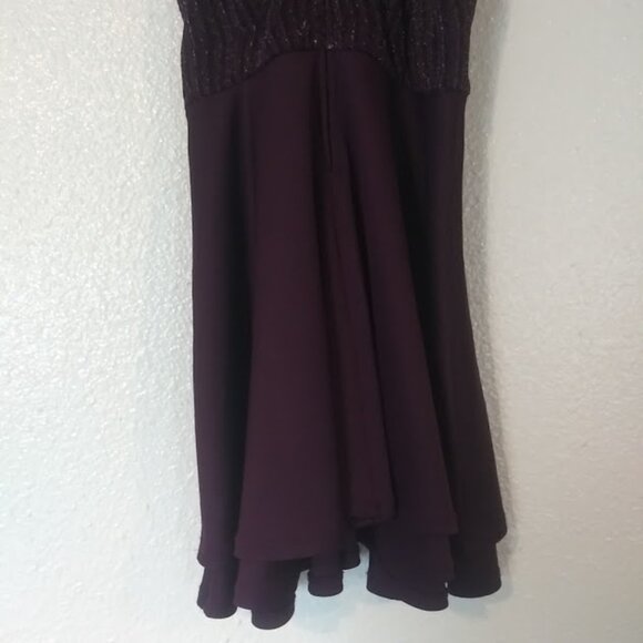 Xtraordinary women's size 9 plum metallic haltar dress - Picture 7 of 15
